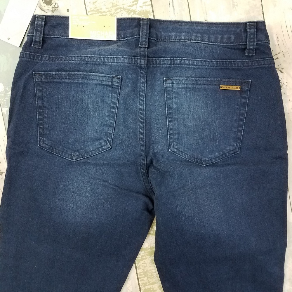 Michael Kors Izzy Skinny Released Hem Blue Jeans - Picture 6 of 8